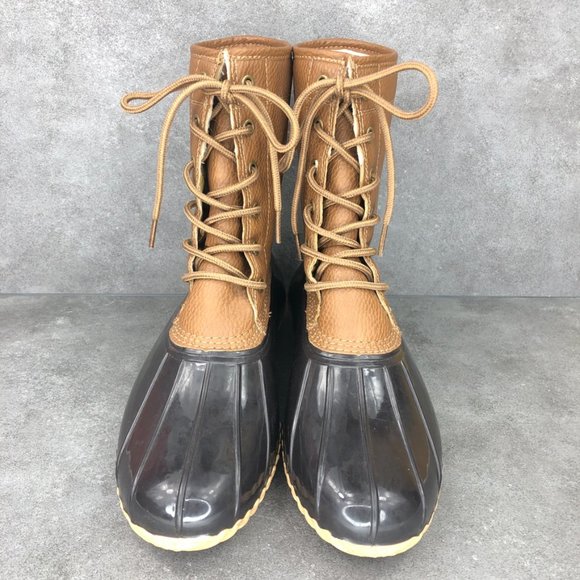 Jambu JBU Maplewood Waterproof Lace Up Duck Boot Rain Boot, Brown, Women's 10 - Picture 2 of 10